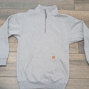 All American Roughneck - Men's Gray Half-Zip Sweater